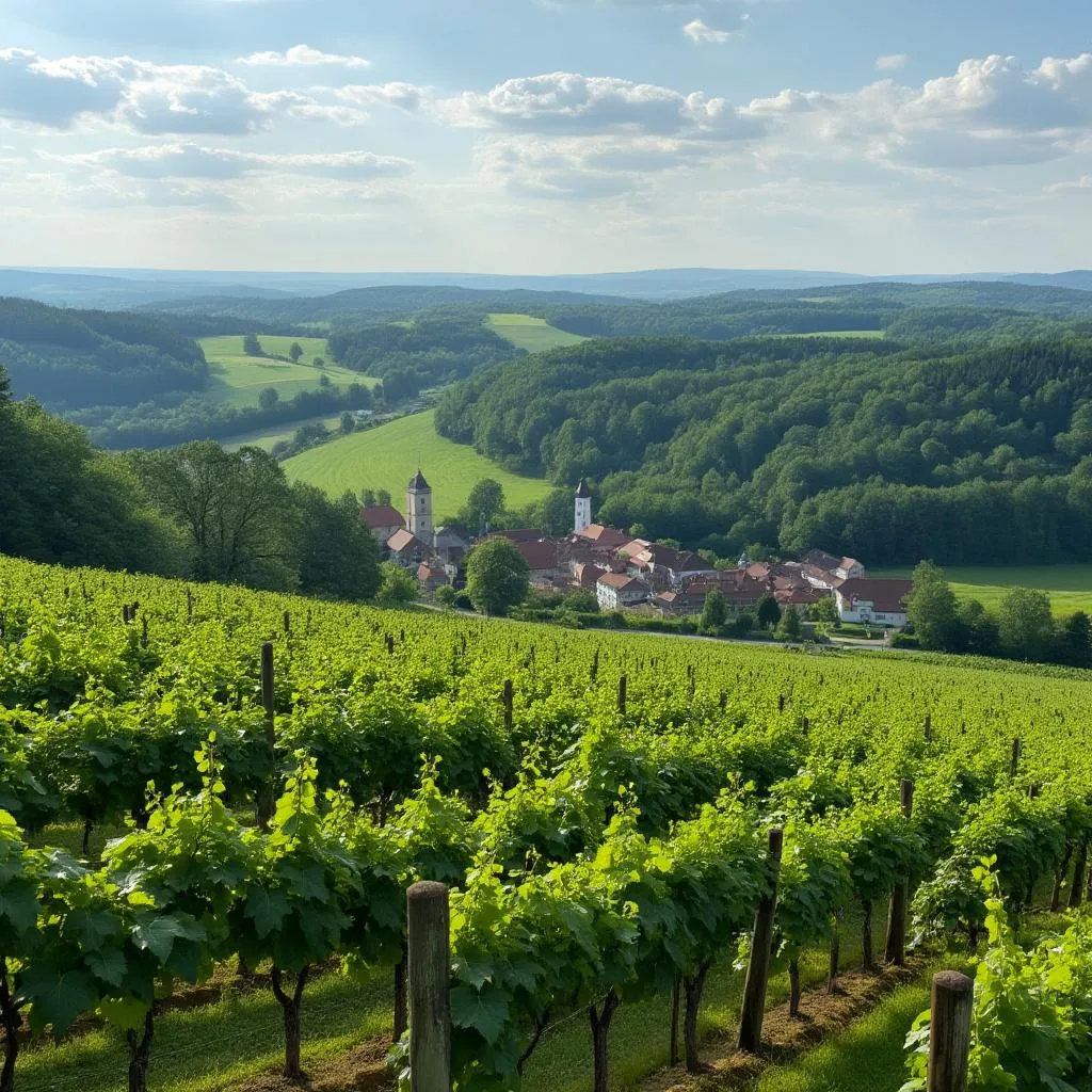 Česká krajina s vinicemi